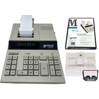 Monroe 122PDX Bundle - Includes (1) 122PDX Medium-Duty Printing Calculator with a Foam Elevation Wedge, (6) M33X Ribbon Cartridges, and (12) Premium Paper Rolls (122PDXSP1) (Bundle)