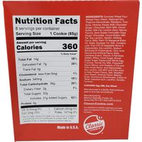 Classic Cookie Soft Baked Chocolate Chip Cookies made with Mini Chocolates, 2 Boxes, 16 Individually Wrapped Cookies Nutritional Information