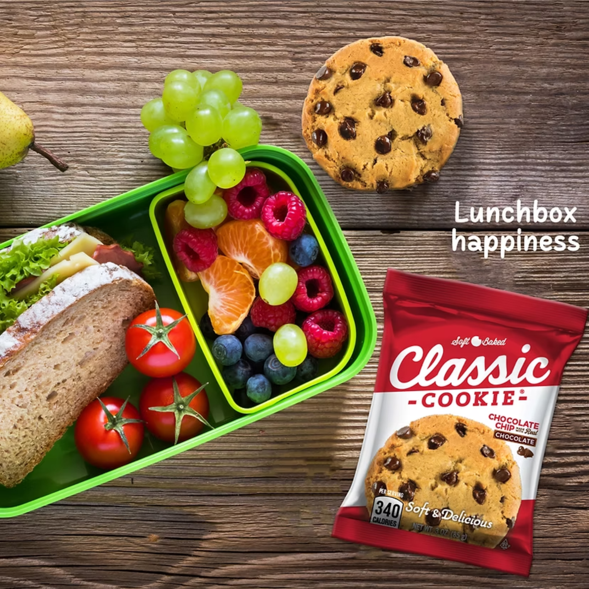 Classic Cookie chocolate chip cookie with lunch.