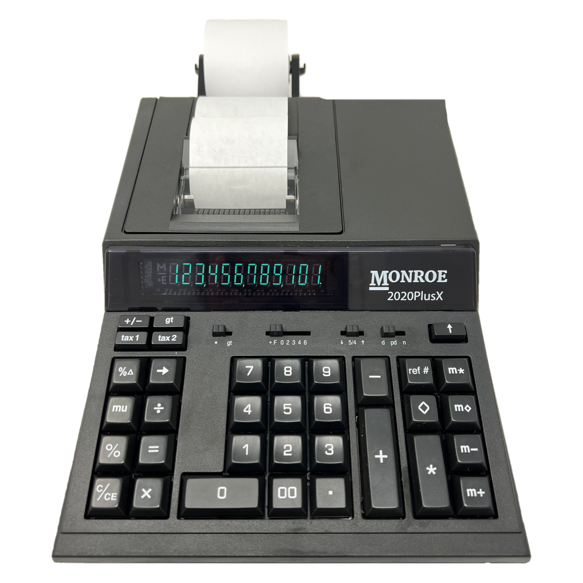 Monroe 2020PlusX 12-Digit Medium-Duty Accounting Desktop Printing Calculator With Large Display (Black)