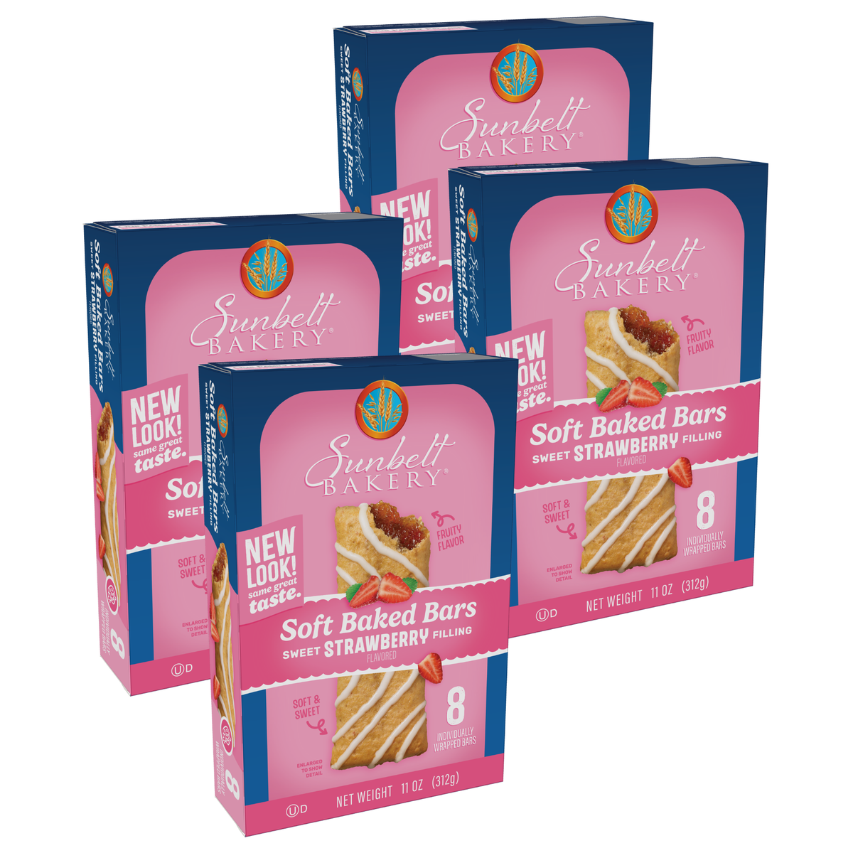 Sunbelt Bakery Strawberry Fruit & Grain Bars, 4 Box Bundle