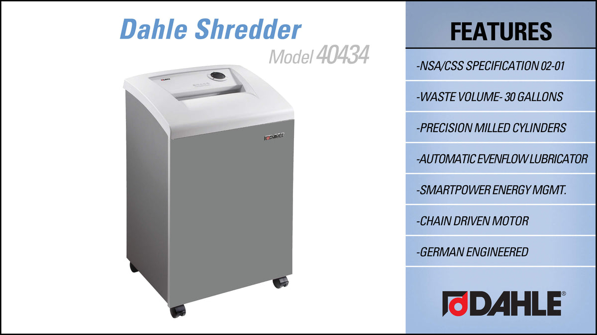 Dahle 40434 High Security Paper Shredder, Extreme Cross Cut