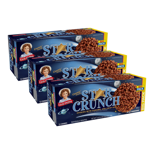 Little Debbie Star Crunch Big Pack, 3 Box Bundle