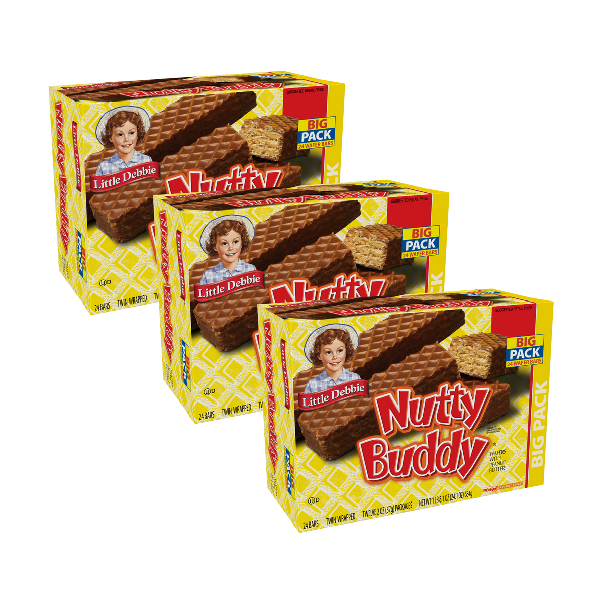 Little Debbie Nutty Bars Big Pack, 3 Box Bundle