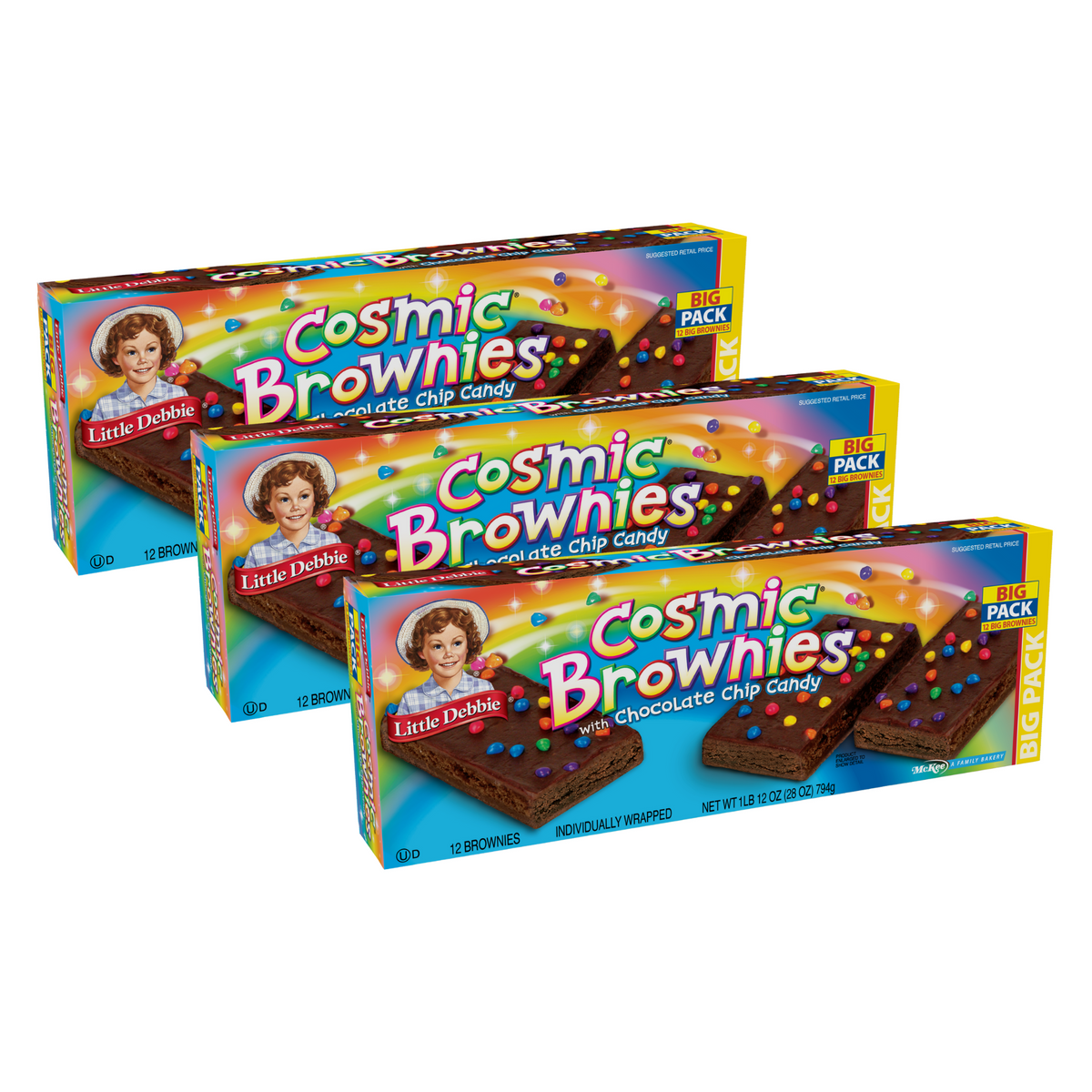 Little Debbie Cosmic Brownies Big Pack, 3 Box Bundle