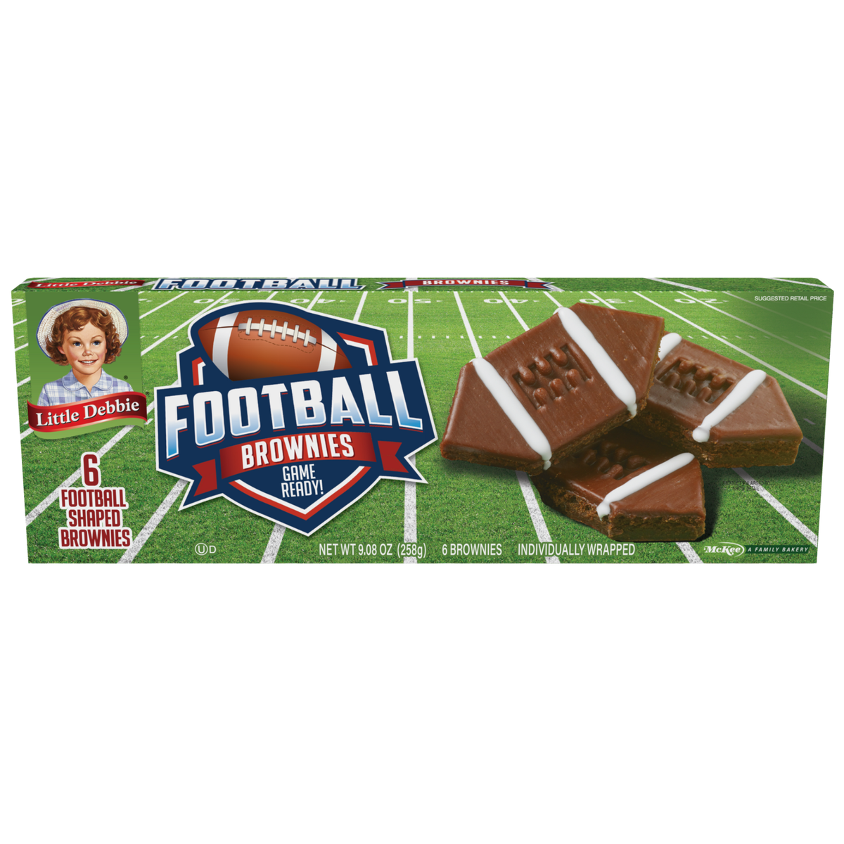 Little Debbie Football Brownies, 4 Boxes – 24 Individually Wrapped Fudge Brownies