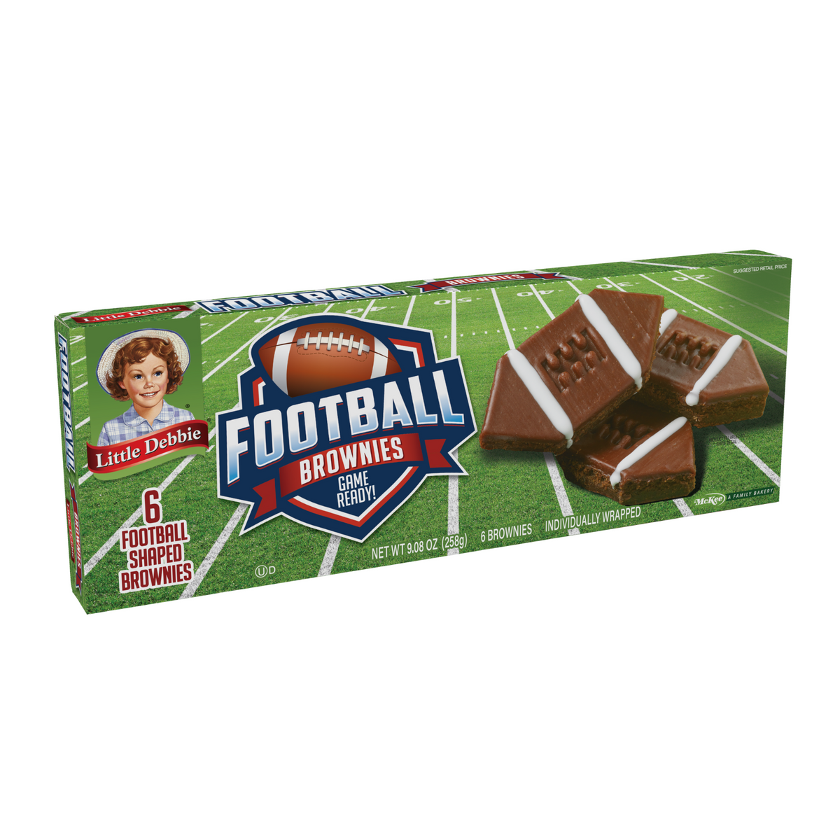 Little Debbie Football Brownies, 4 Boxes – 24 Individually Wrapped Fudge Brownies