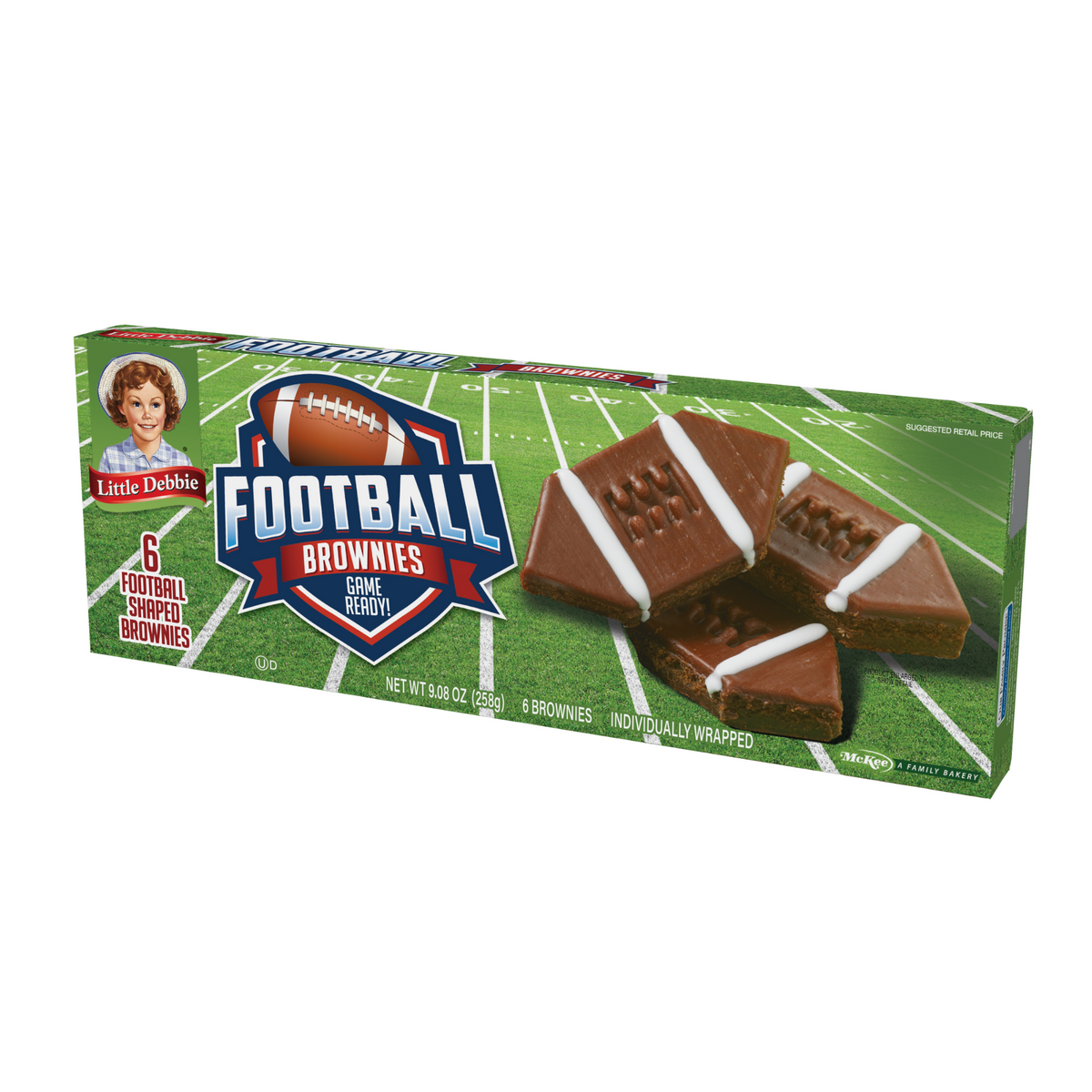 Little Debbie Football Brownies, 4 Boxes – 24 Individually Wrapped Fudge Brownies