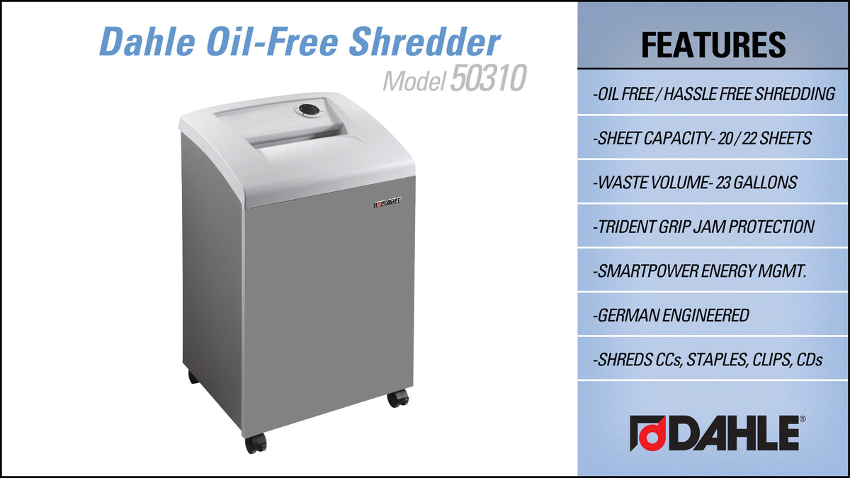 Dahle 50310 Oil-Free Paper Shredder, Small Office