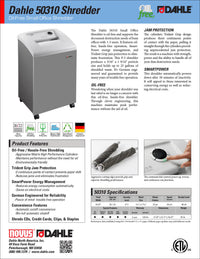 Dahle 50310 Oil-Free Paper Shredder, Small Office