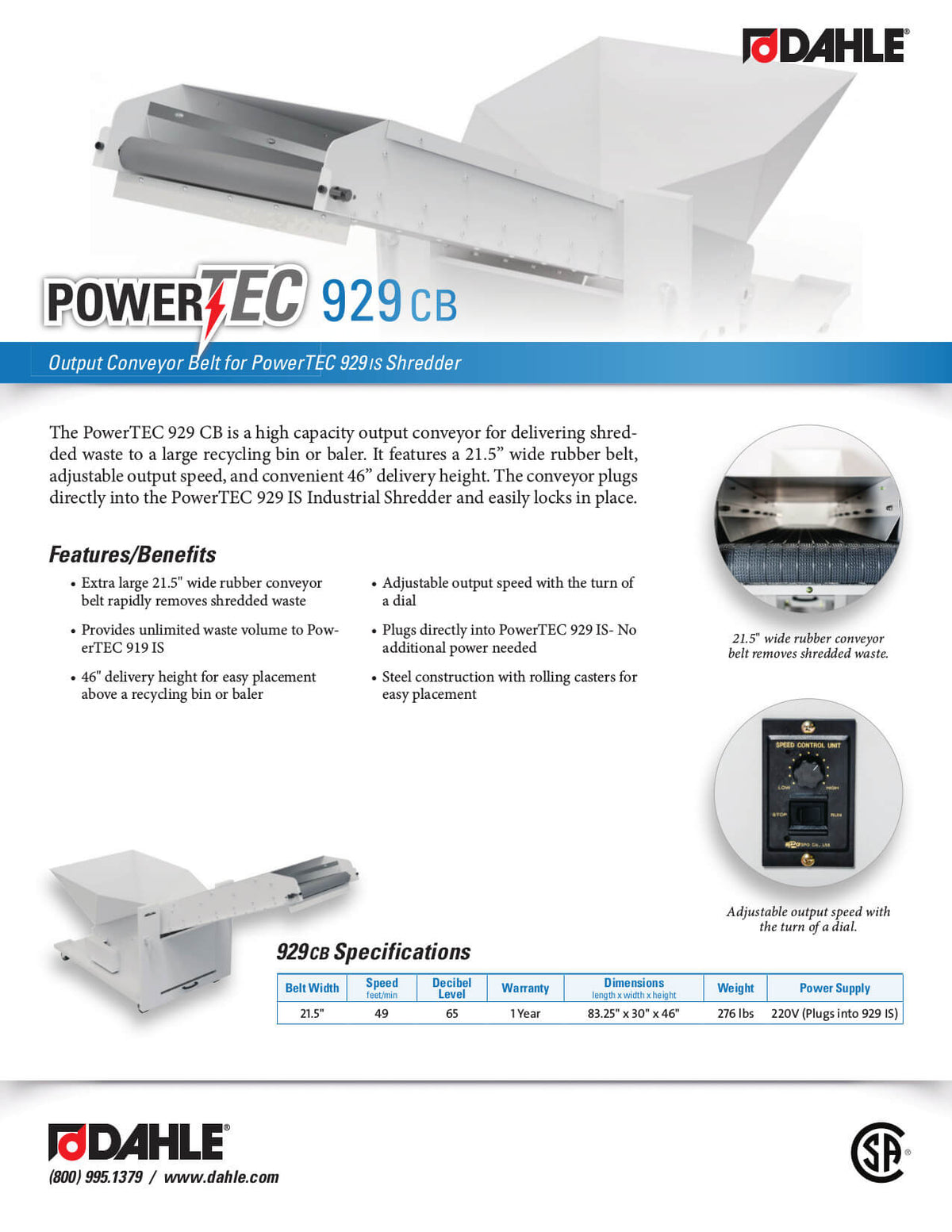 Dahle 929 CB Output Conveyor