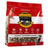 Wakefield Peanut, Cranberry and Raisin Wild Bird Seed in a resealable 10 lb bag