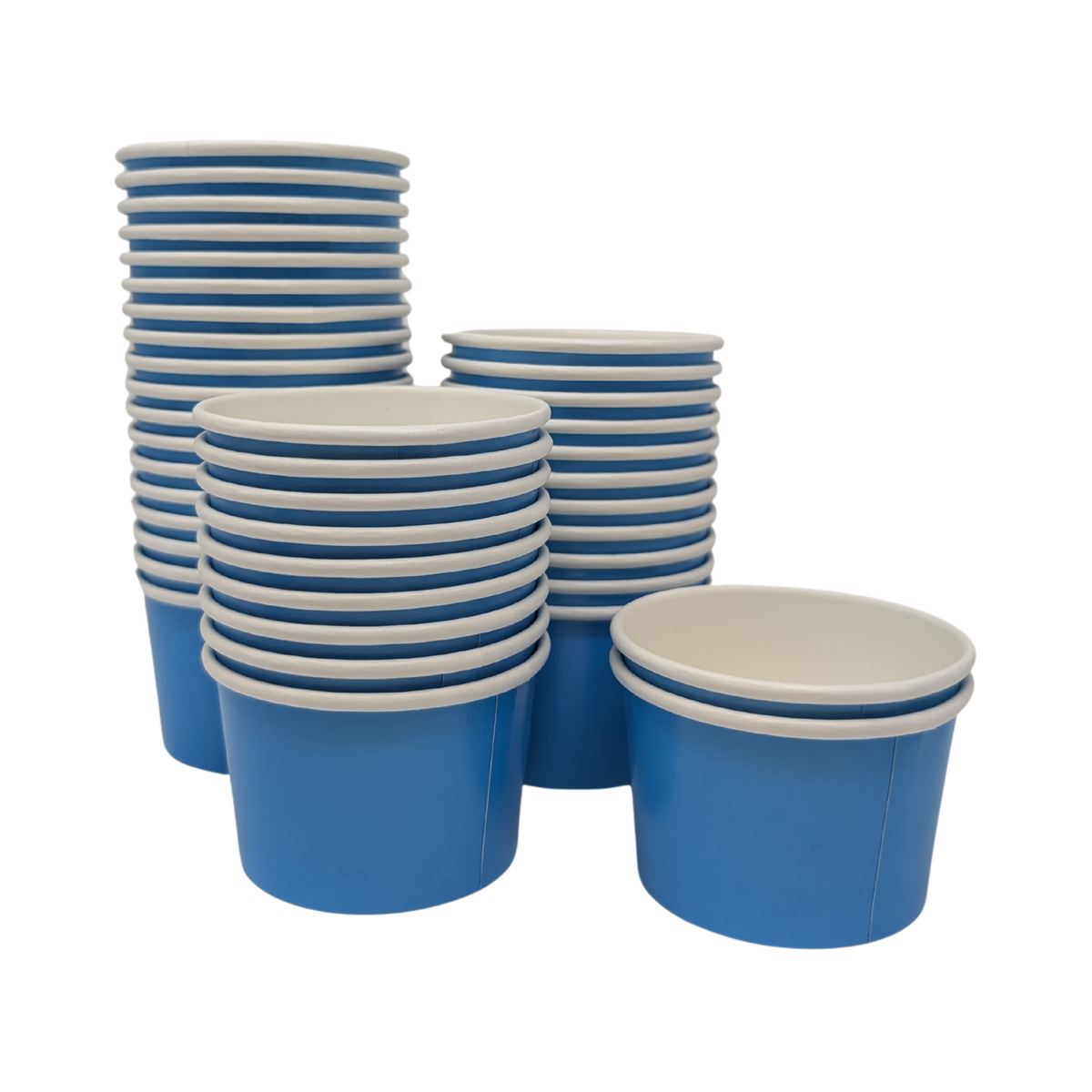 Delightful Packaging 4 Ounce Ice Cream Cups (Blue Cup Stacks)
