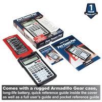 Comes with a rugged Armadillo Gear case, long-life battery, quick reference guide inside the cover, as well as a full user's guide and pocket reference guide