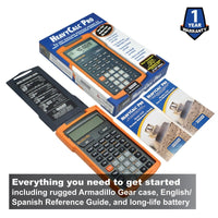 Everything you need to get started including rugged Armadillo Gear case, English/Spanish Reference Guide, and long-life battery