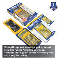 Everything you need to get started including rugged Armadillo Gear case, complete user's guide, pocket reference guide, and a long-life battery