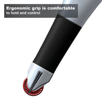 Ergonomic grip is comfortable to hold and control