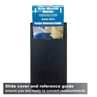 Slide cover and reference guide ensure you are ready to convert measurements