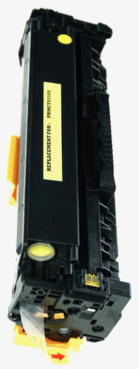 This is the right side view of the Canon 118 yellow replacement laserjet toner cartridge by NXT Premium toner