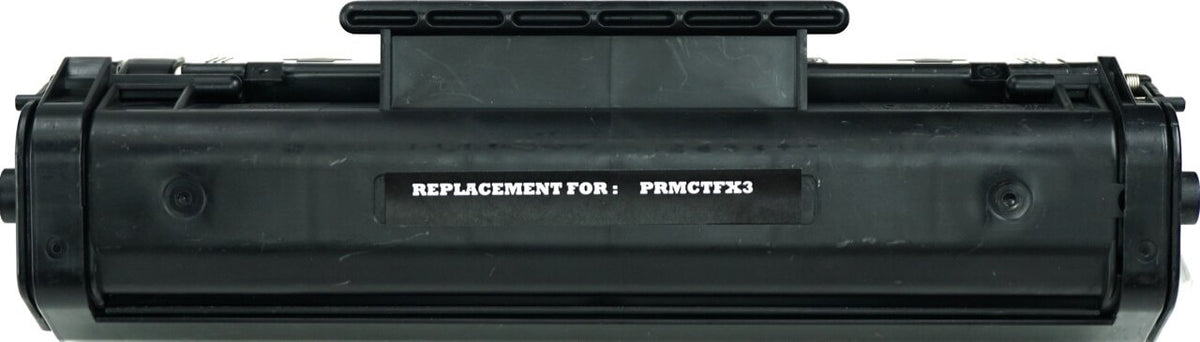 This is the front view of the Canon FX-3 black replacement laserjet toner cartridge by NXT Premium toner