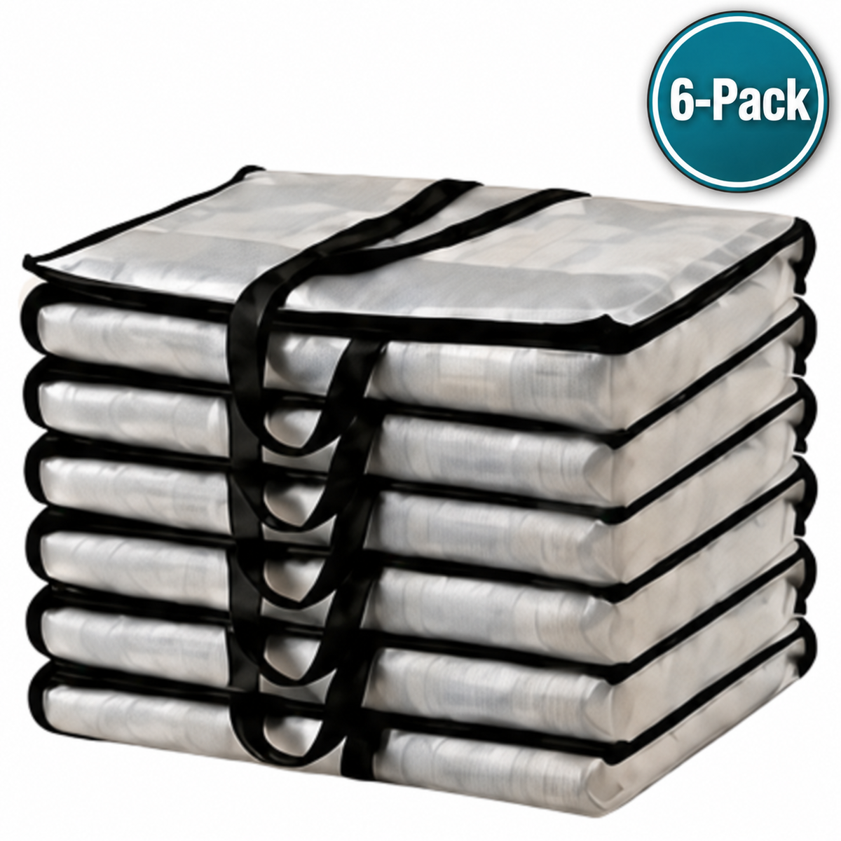 LiftEZ Heavy Duty Semi-Transparent Moving Bags, 23-Gallon Reusable Storage Totes with Reinforced Handles & #5 Metal Zippers, Water-Resistant, 75 lb Capacity, 4 Pack