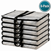 LiftEZ Heavy Duty Semi-Transparent Moving Bags, 23-Gallon Reusable Storage Totes with Reinforced Handles & #5 Metal Zippers, Water-Resistant, 75 lb Capacity, 4 Pack