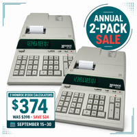 Monroe 8130X 2-Pack – 12-Digit Heavy-Duty Accounting Printing Calculators