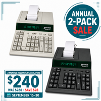 Monroe 2020PlusX 2-Pack – 12-Digit Medium-Duty Two-Color Printing Calculators with Dual Tax Keys