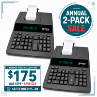 Monroe 6120X 2-Pack – 12-Digit Medium-Duty Printing Calculators with Tax, VAT & 4-Key Memory