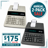Monroe 6120X 2-Pack – 12-Digit Medium-Duty Printing Calculators with Tax, VAT & 4-Key Memory