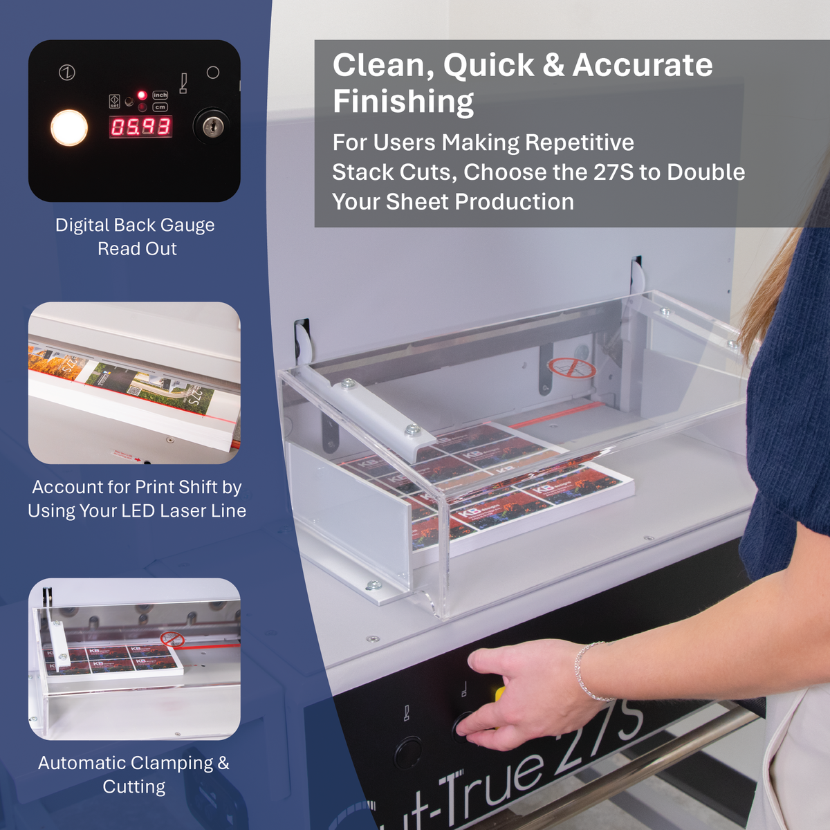 Cut-True 27S Semi-Automatic Guillotine Cutter (Clean, Quick and Accurate Finishing)