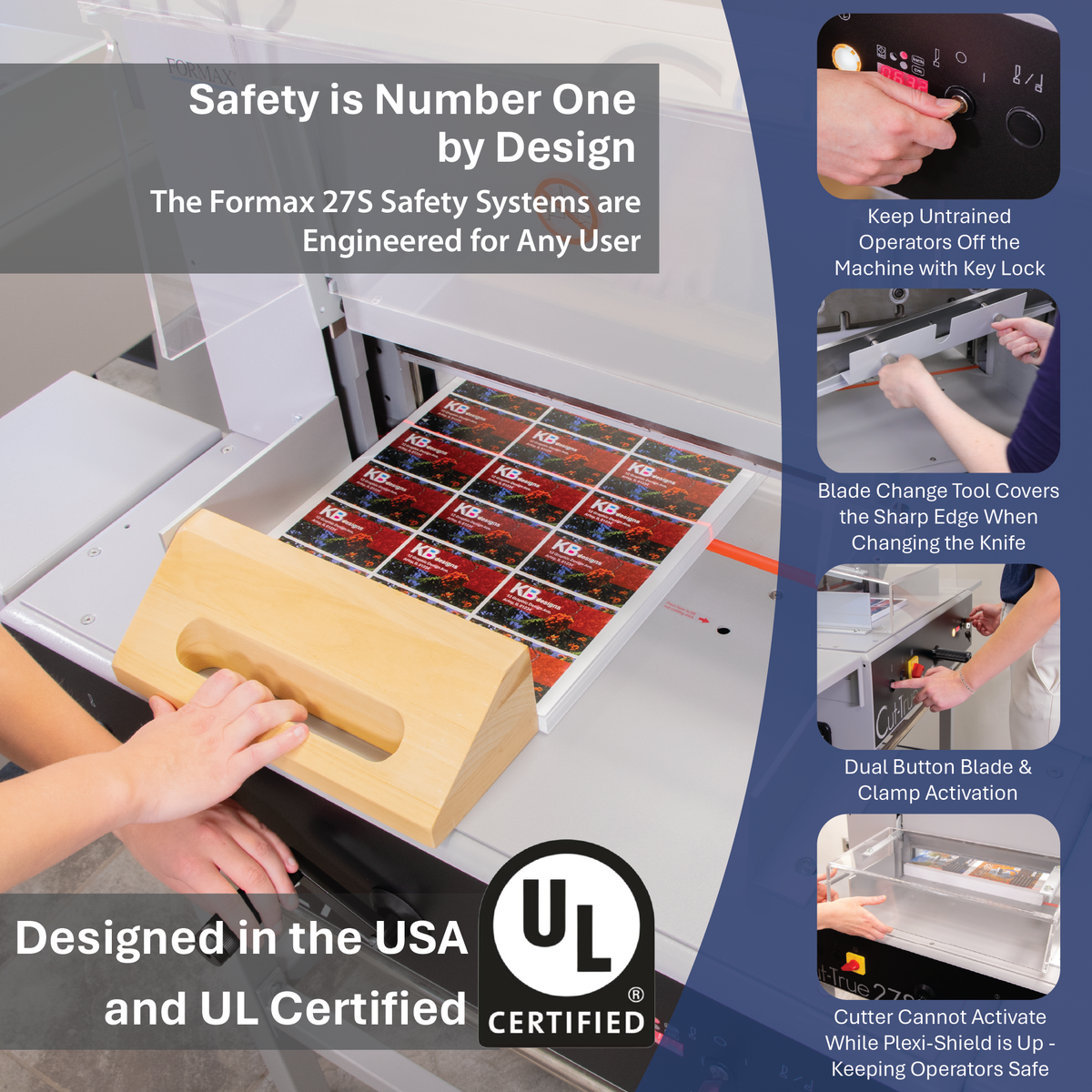 Cut-True 27S Semi-Automatic Guillotine Cutter (Safety is Number One by Design)