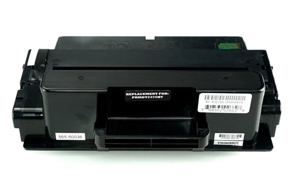This is the front view of the Dell C7D6F black replacement laserjet toner cartridge by NXT Premium toner