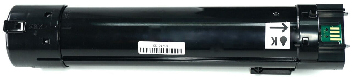 This is the back view of the Dell N848N black replacement laserjet toner cartridge by NXT Premium toner