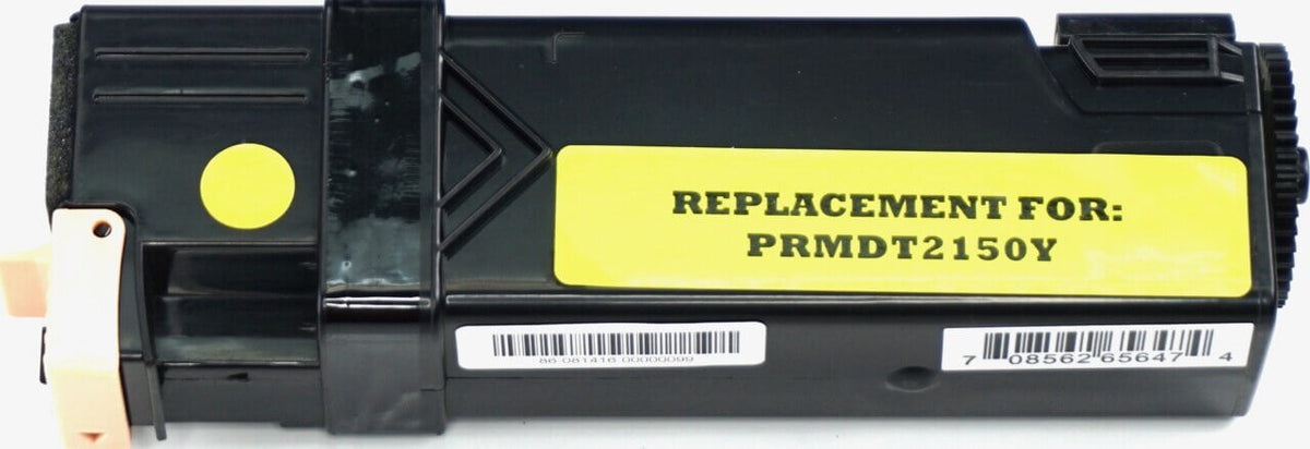 This is the front view of the Dell NPDXG yellow replacement laserjet toner cartridge by NXT Premium toner