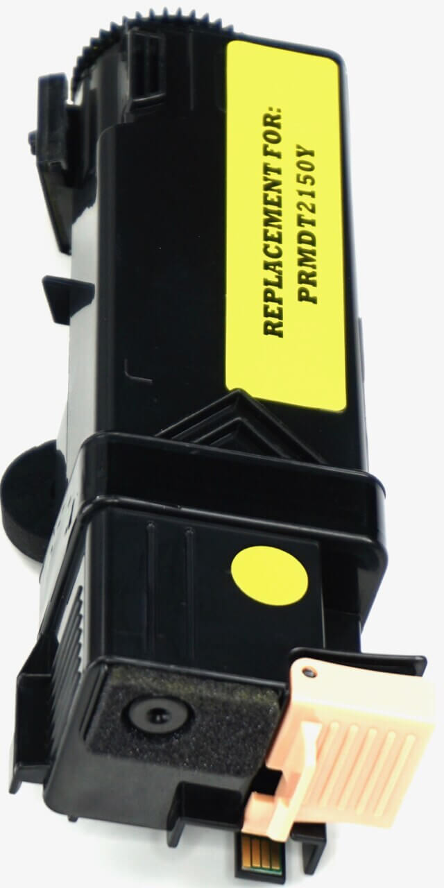 This is the side view of the Dell NPDXG yellow replacement laserjet toner cartridge by NXT Premium toner
