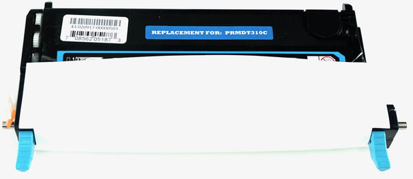 This is the front view of the Dell PF029 cyan replacement laserjet toner cartridge by NXT Premium toner