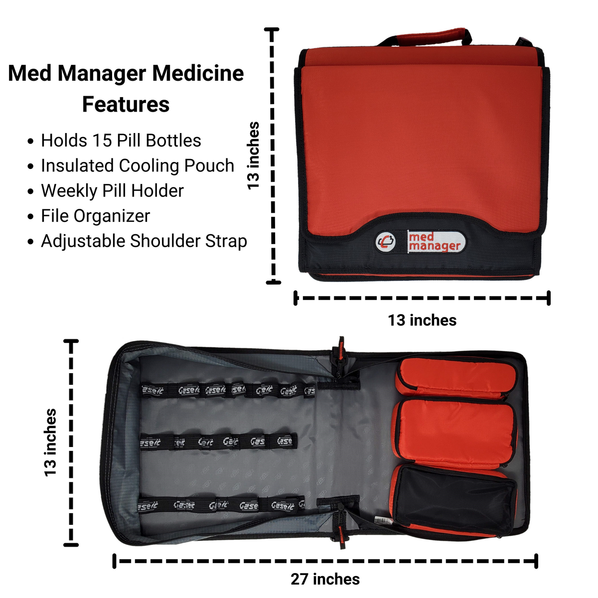 Med Manager Medicine Supply Organizer with Insulin Cooler Travel Case (MM600) (Size)