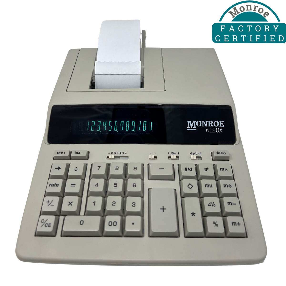 Factory Certified Monroe 6120X 12-Digit Entry-Level Accounting Desktop Printing Calculator (Ivory)