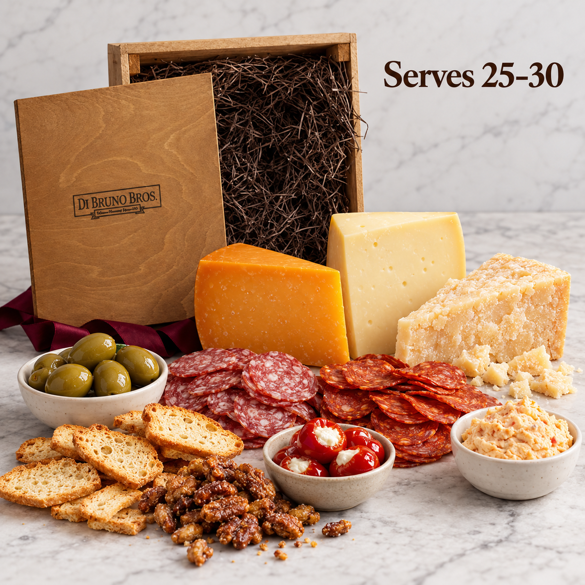 Di Bruno Bros. Fuhgettaboutit gourmet gift assortment arranged for presentation