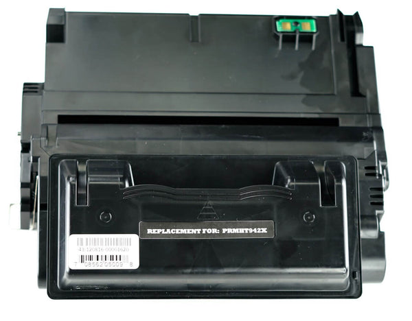 This is the front view of the Hewlett Packard 42X black replacement laserjet toner cartridge by NXT Premium toner