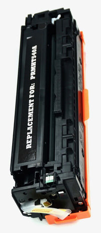 This is the left side view of the Hewlett Packard 125A black replacement laserjet toner cartridge by NXT Premium toner