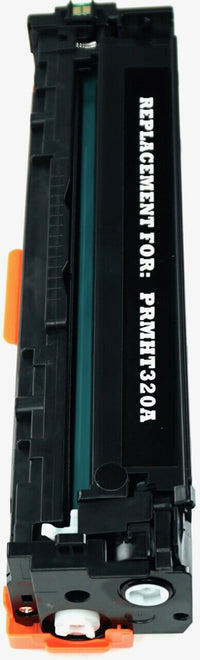 This is the left side view of the Hewlett Packard 128A black replacement laserjet toner cartridge by NXT Premium toner