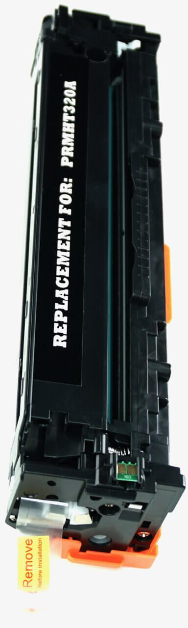 This is the right side view of the Hewlett Packard 128A black replacement laserjet toner cartridge by NXT Premium toner