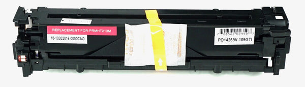This is the front view of the Hewlett Packard 131A magenta replacement laserjet toner cartridge by NXT Premium toner