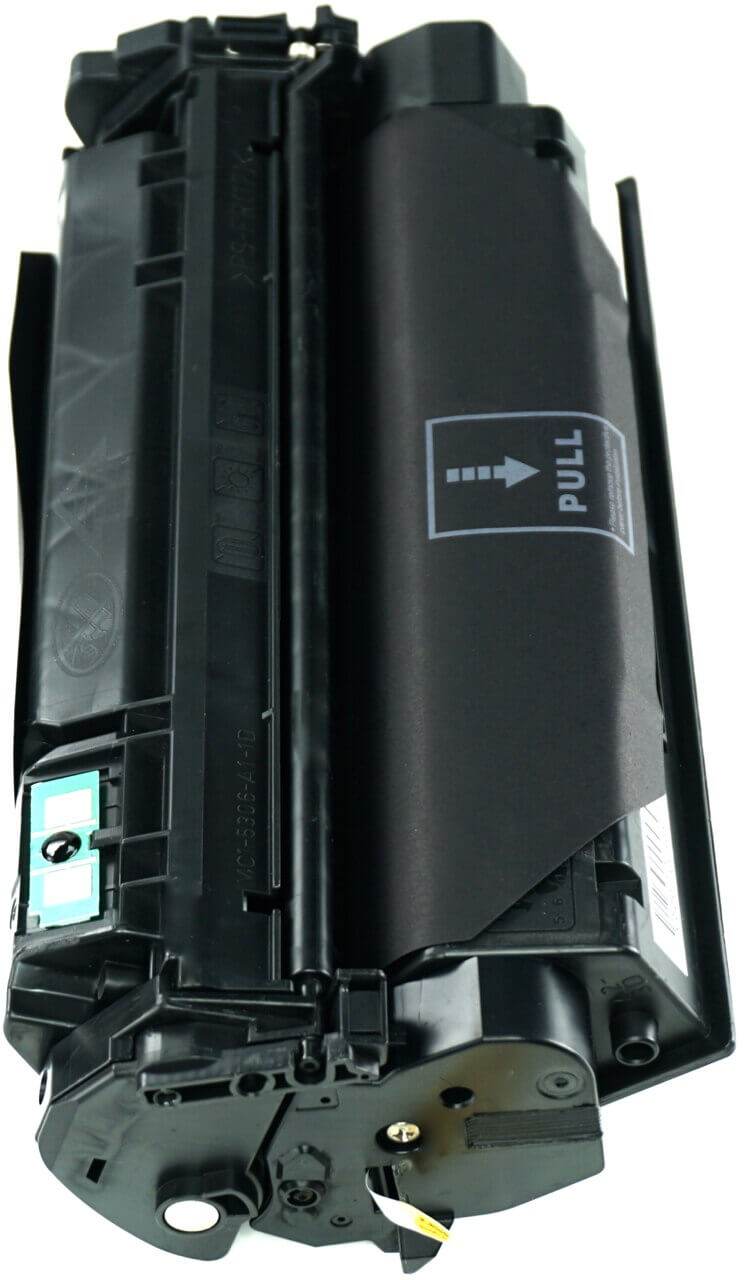 This is the right side view of the Hewlett Packard 13A black replacement laserjet toner cartridge by NXT Premium toner