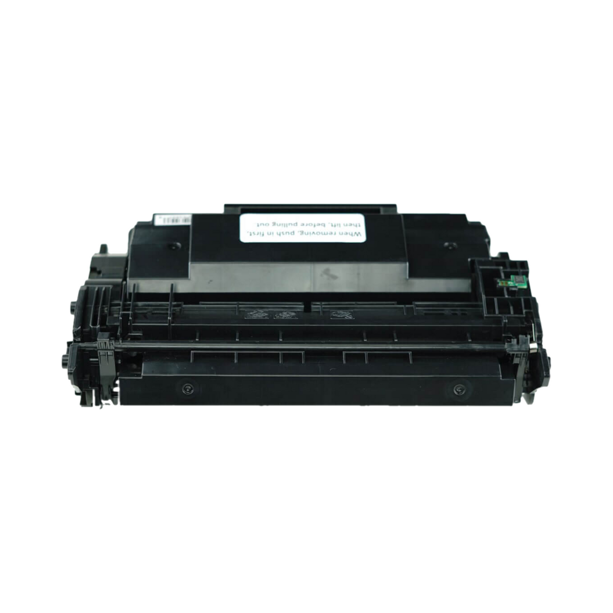 This is the back view of the HP 26X replacement laserjet toner cartridge by NXT Premium toner