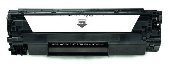 This is the front view of the Hewlett Packard 36A black replacement laserjet toner cartridge by NXT Premium toner