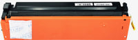 This is the back view of the Hewlett Packard 410A yellow replacement laserjet toner cartridge by NXT Premium toner