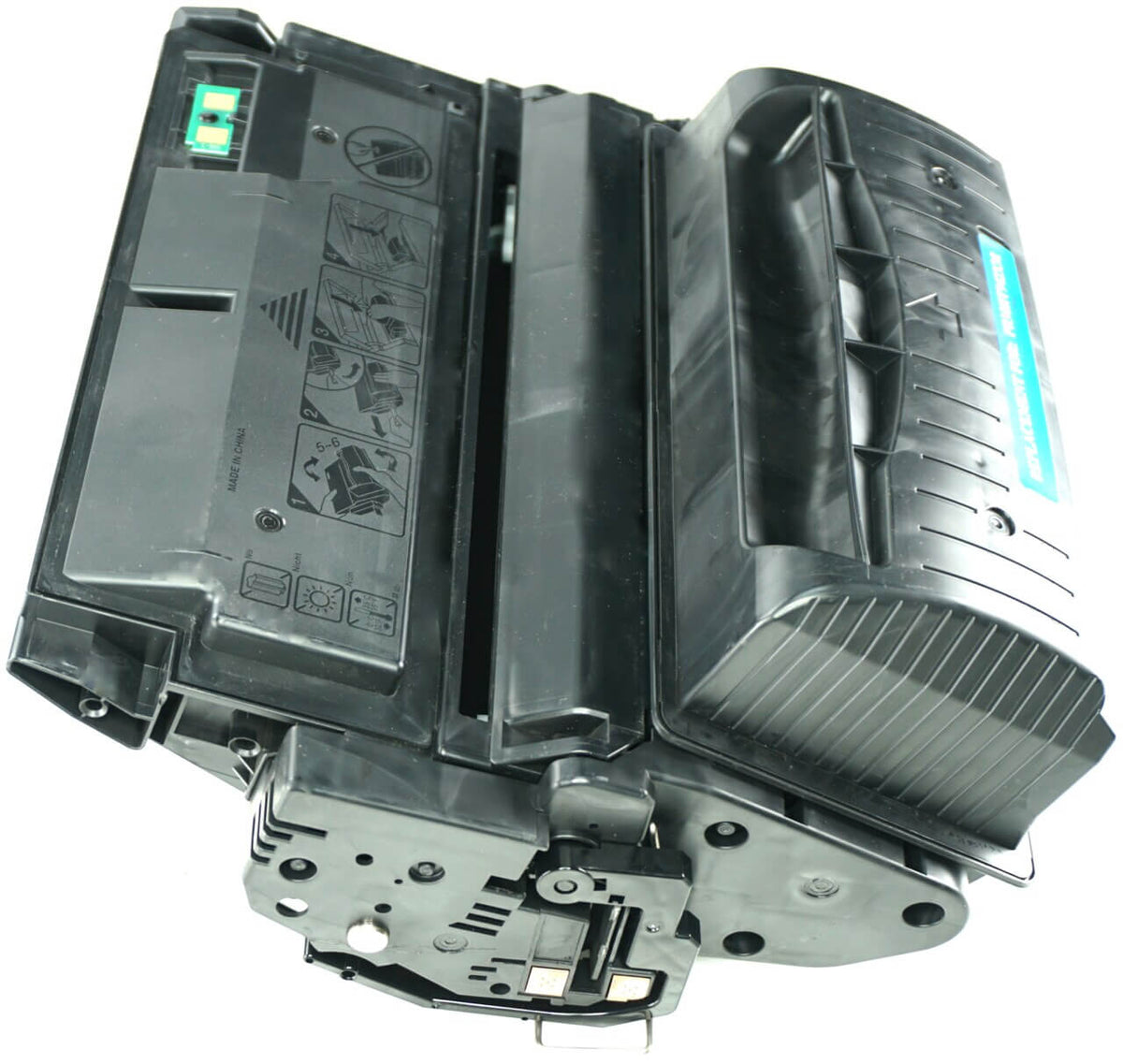 This is the right side view of the Hewlett Packard 42X MICR replacement laserjet toner cartridge by NXT Premium toner